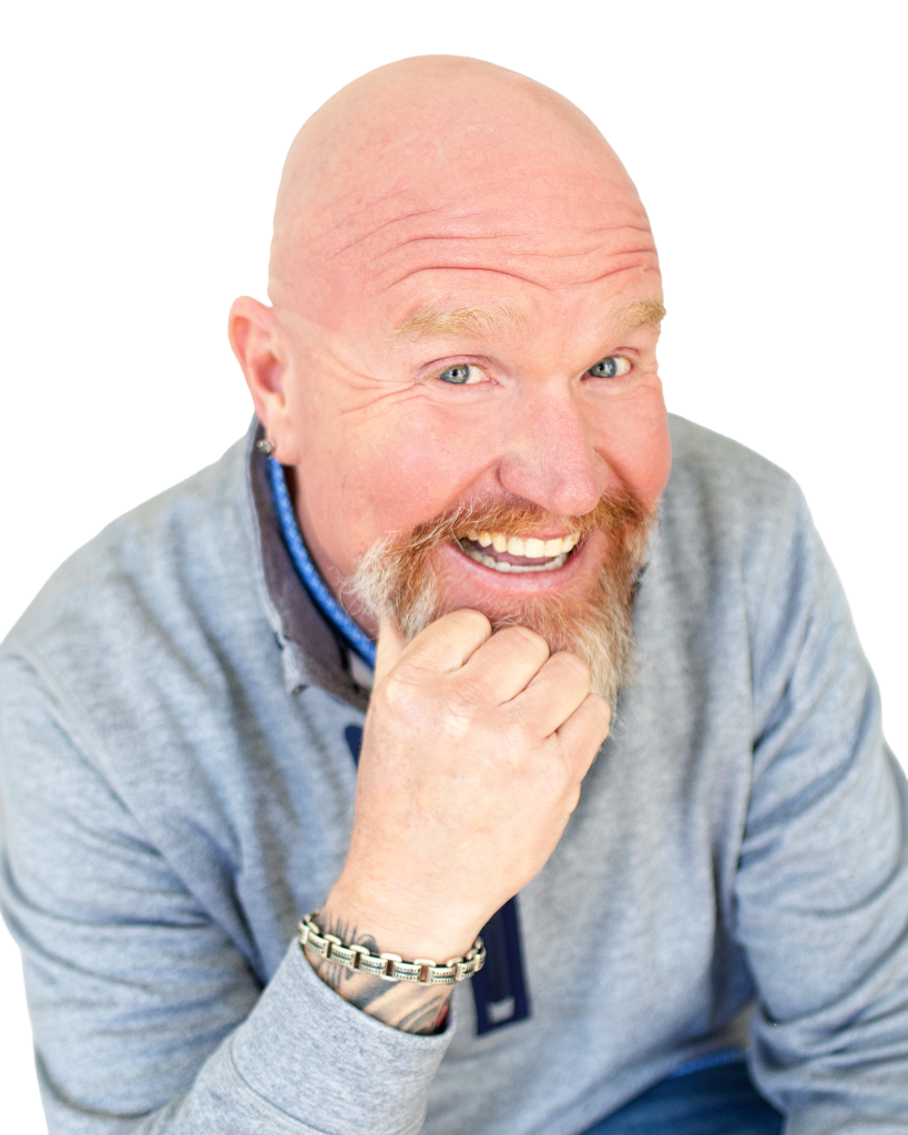 Smiling bald man